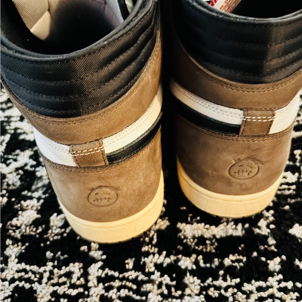 Travis Scott Brown and Black High-Top Sneakers